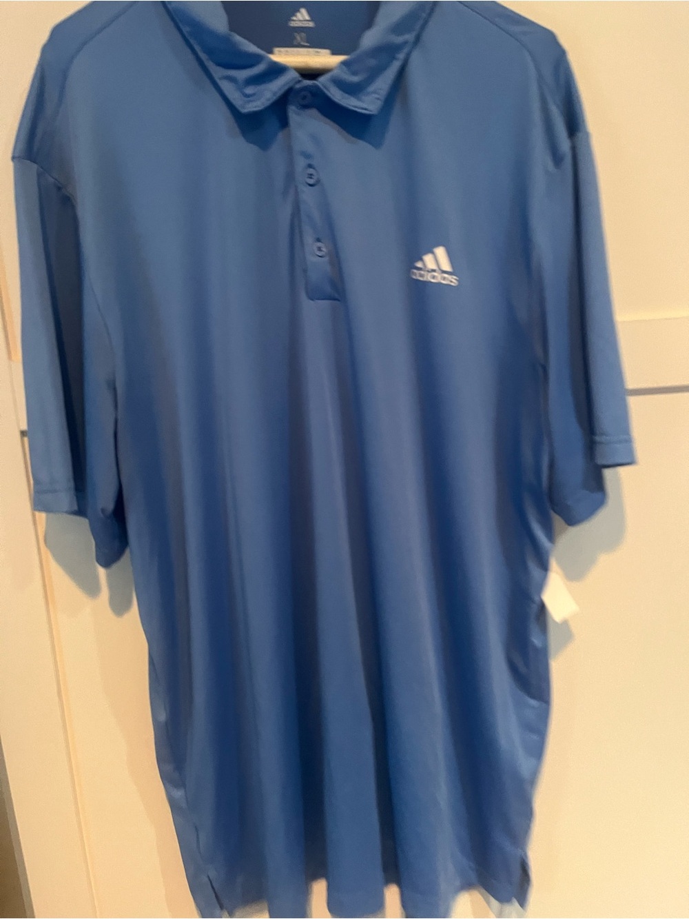 adidas Men’s Azure Blue Polo with Embroidered Logo